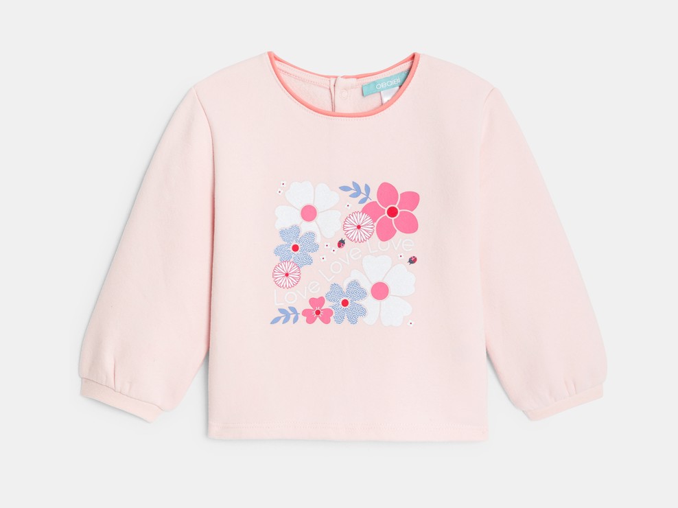 Różowa wzorzysta bluza dresowa niemowlę dziewczynka 2