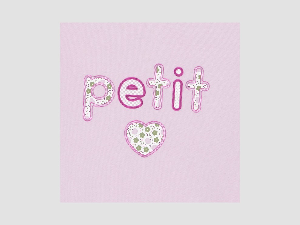 Bedrucktes Sweatshirt aus blasslila Molton Kleinkind Mädchen 2