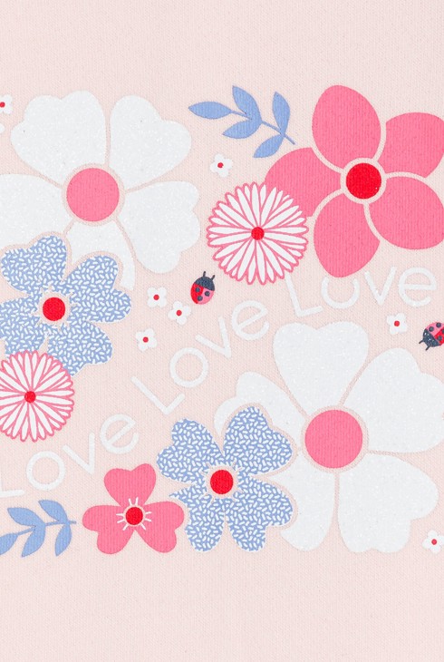 Bedrucktes Mädchen-Sweatshirt aus rosa Molton für Kleinkinder 2