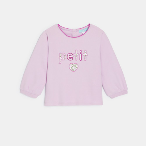 Sweat Molleton Imprimé Mauve Bébé Fille - Violet Clair - 12M - OBAIBI