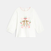 T-shirt manches longues coton lapins blanc bébé fille