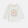 T-shirt manches longues coton papillons blanc bébé fille