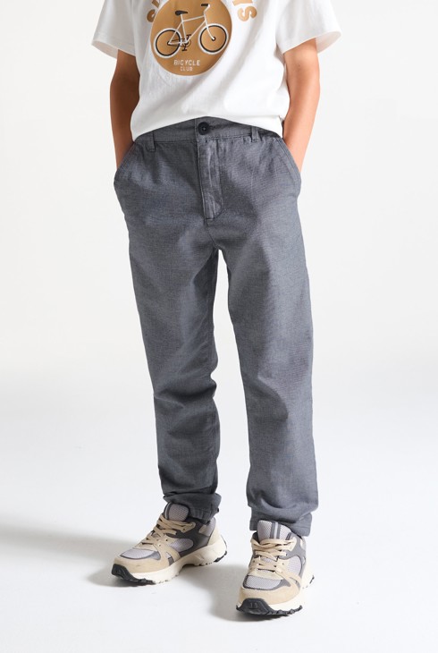 Pantalón chino slim + cinturón azul gris niño 2