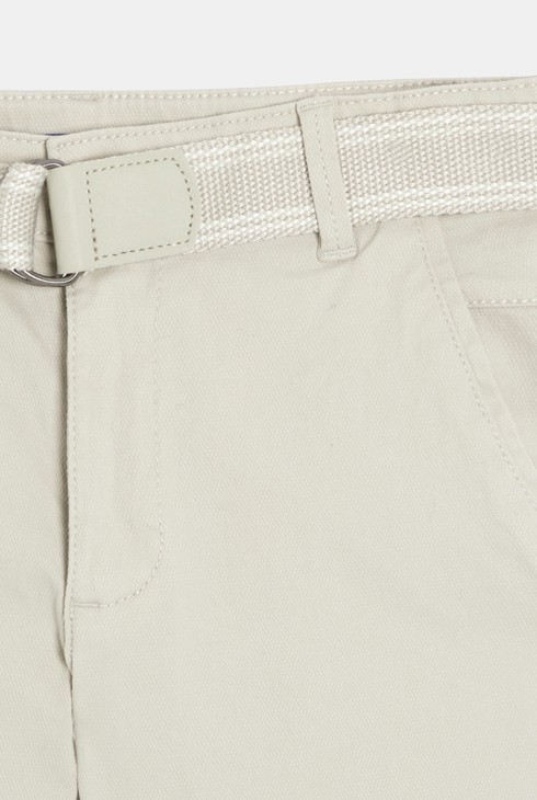 Pantalon chino slim + ceinture écru Garçon