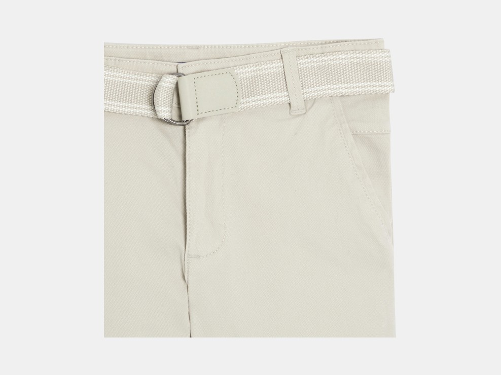 Pantalons xinos cenyits + cinturó cru nen 2