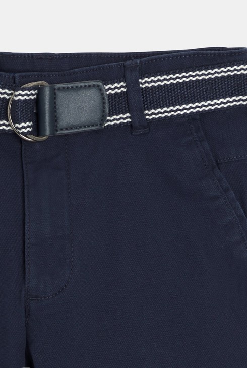 Pantalon chino slim + ceinture bleu marine Garçon