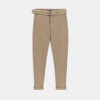 Pantalon chino slim + ceinture beige Garçon