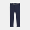 Pantalon chino slim + ceinture bleu marine Garçon