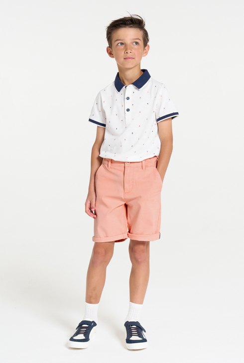 Short en toile rose Garçon 1