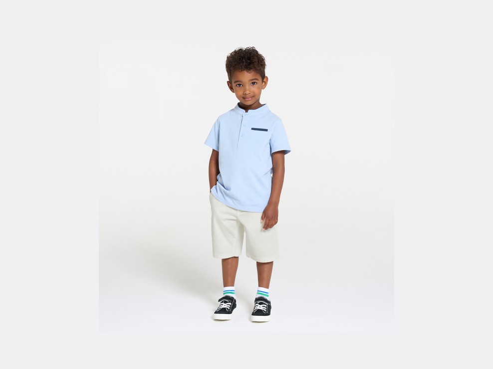 Shorts bianchi in tela per bambino 1