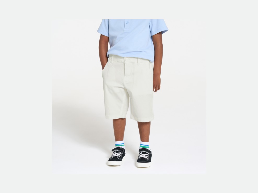 Short en toile blanc Garçon 2