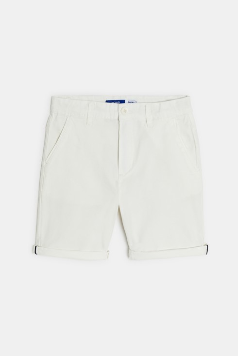 Fantovske bele platnene kratke hlače 2