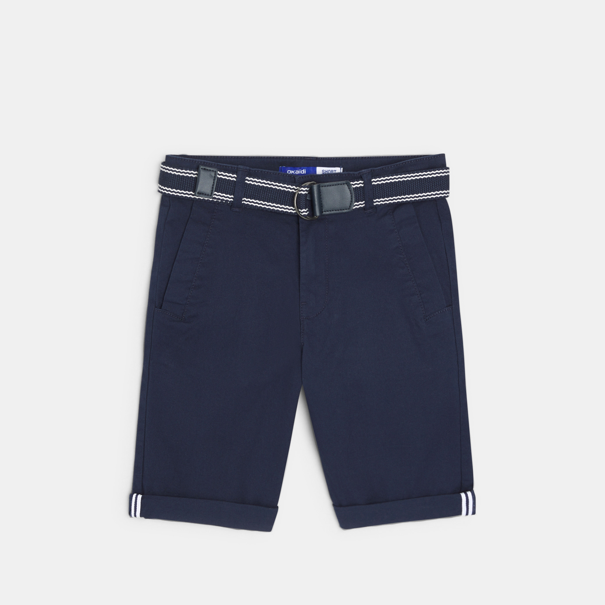 パンツ andwang Baby office belt short pants Boys Belted Woven Chino Shorts with Stain and Wrinkle