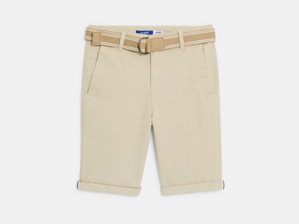 Bermuda chino ceinturé beige Garçon 2