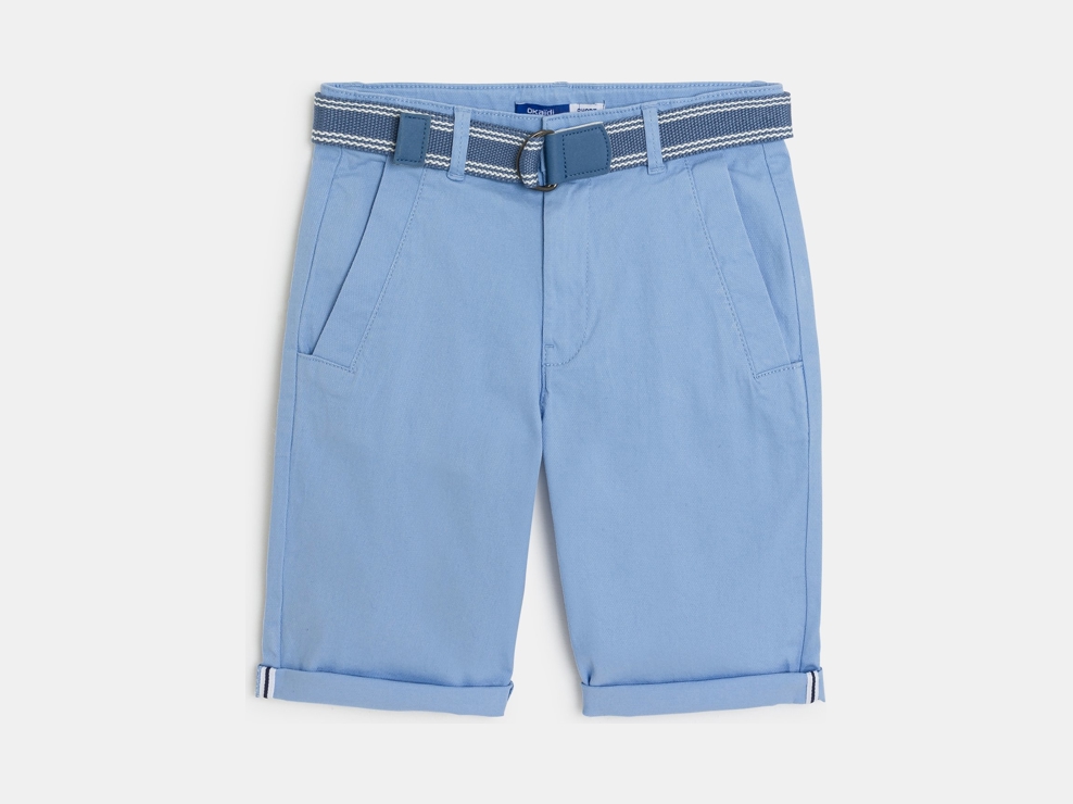 Bermudas chino con cinturón azul niño 1