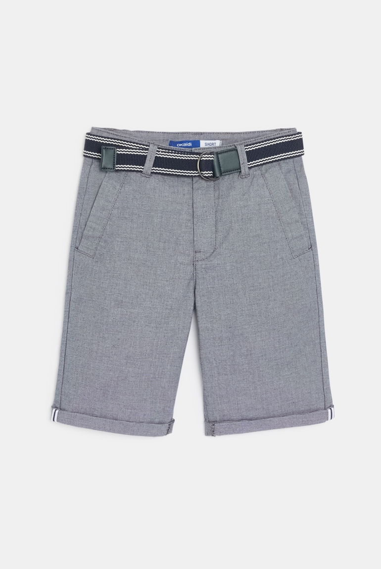 Bermudas chino con cinturón turquesa niño 1