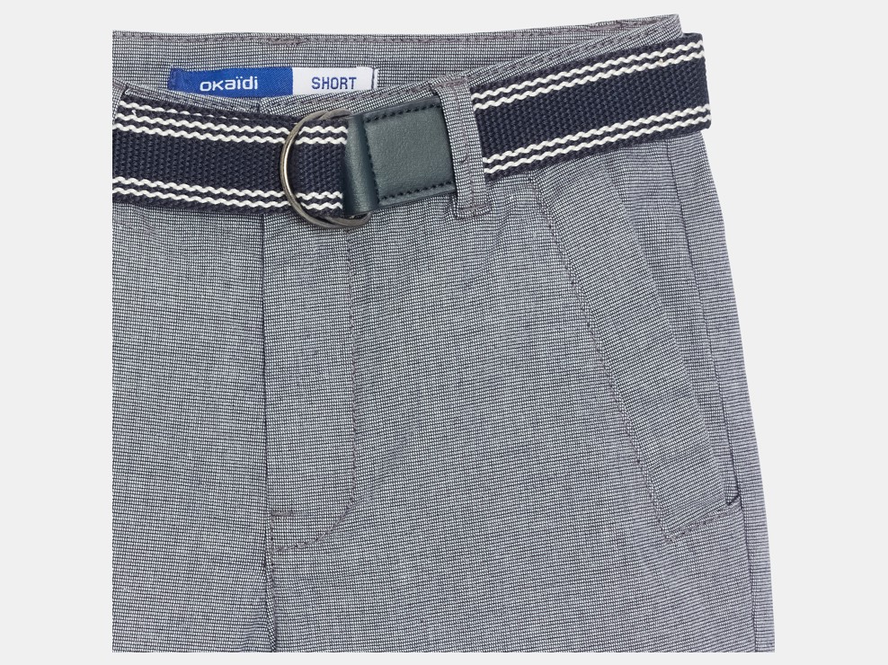 Türkisfarbene Chino-Bermuda-Shorts mit Gürtel für Jungen 2