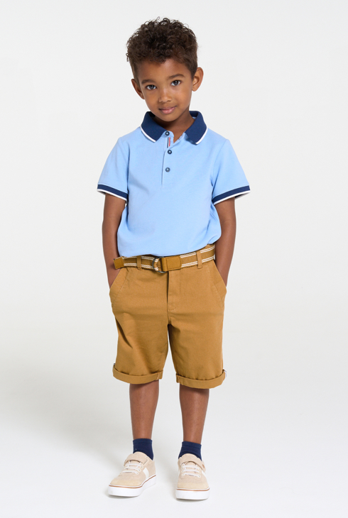 Bermuda chino ceinturé marron Garçon 1