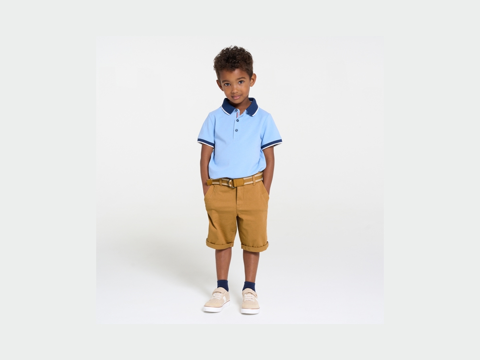 Bermuda chino ceinturé marron Garçon 1