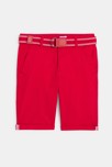 Bermuda chino ceinturé rouge Garçon