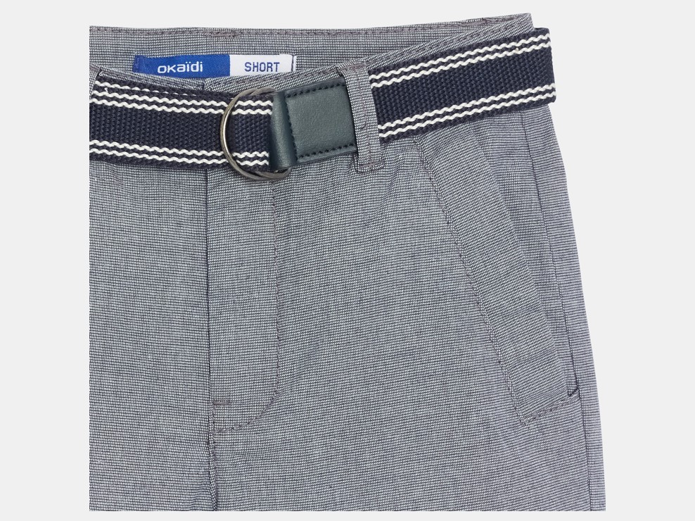 Türkisfarbene Chino-Bermuda-Shorts mit Gürtel für Jungen 2