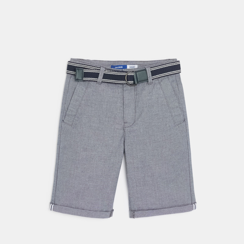 Türkisfarbene Chino-Bermuda-Shorts mit Gürtel für Jungen