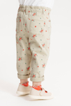 Pantalon paperbag denim fleuri blanc bébé fille 5