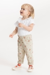 Pantalon paperbag denim fleuri blanc bébé fille 1
