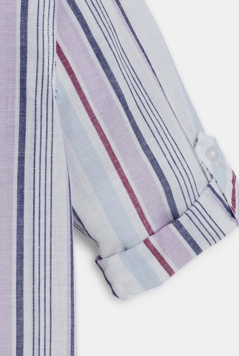 Chemise rayée mauve Garçon