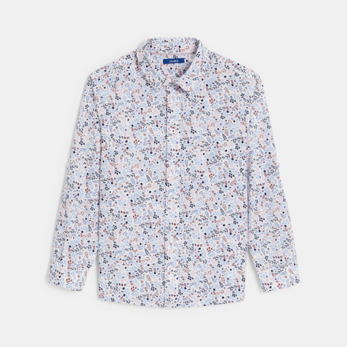 Blauw hemd met print voor jongens 1