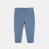 Pantalon molleton élastiqué bleu bébé fille