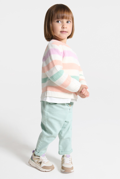 Pull maille tricot rayé multicolore bébé fille