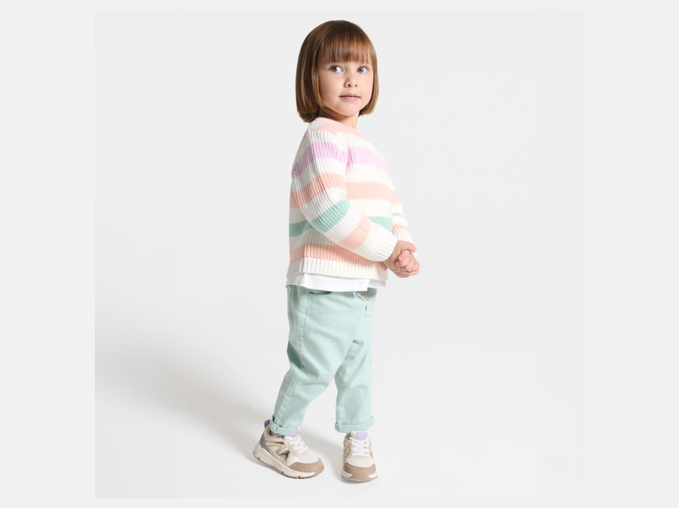 Jersey punto a rayas multicolor bebé niña 1