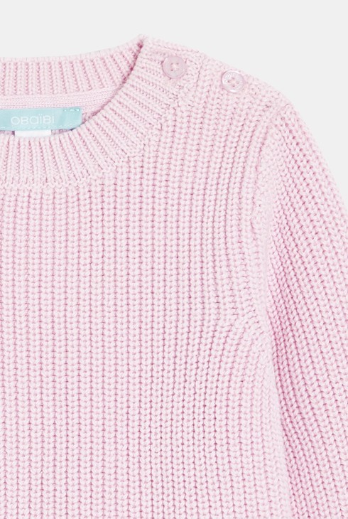 Pull maille tricot violet clair bébé fille 2