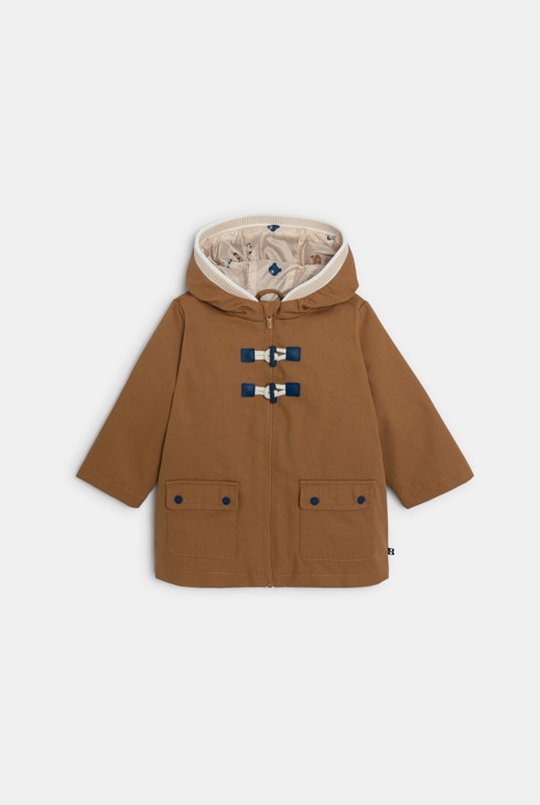 Parca 2 en 1 amb armilla extraïble marró bebè nen 2