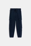 Pantalon cargo en toile lavée bleu Garçon