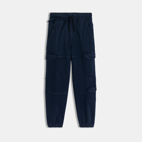 Pantalon Cargo En Toile Lavée Bleu Garçon - Bleu Navy - 8A - OKAIDI