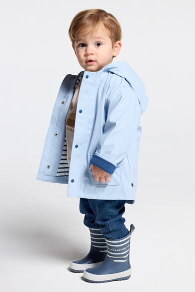 Manteau ciré à capuche bleu bébé garçon
