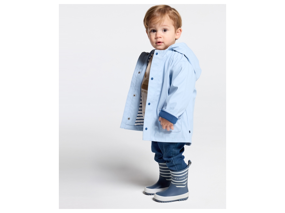 Manteau ciré à capuche bleu bébé garçon 1