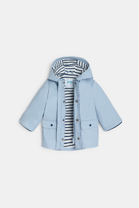 Manteau ciré à capuche bleu bébé garçon