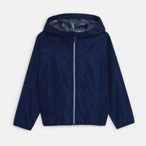 Boys' navy blue waterproof windbreaker jacket 1