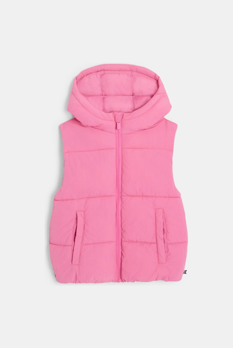 Doudoune sans manches rose Fille 1