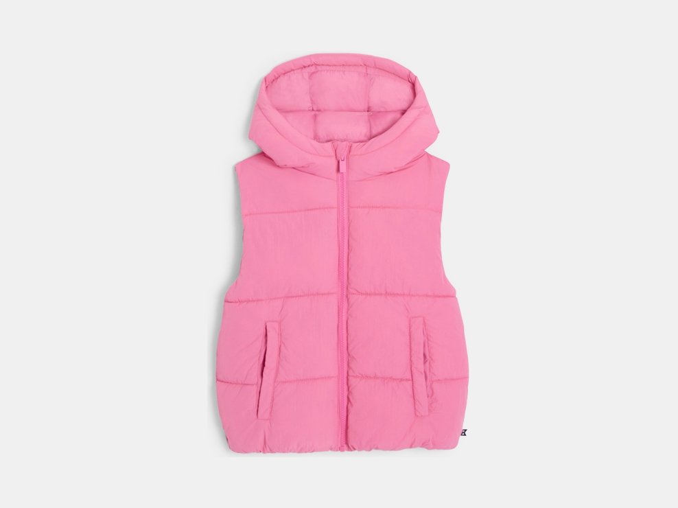 Doudoune sans manches rose Fille 1