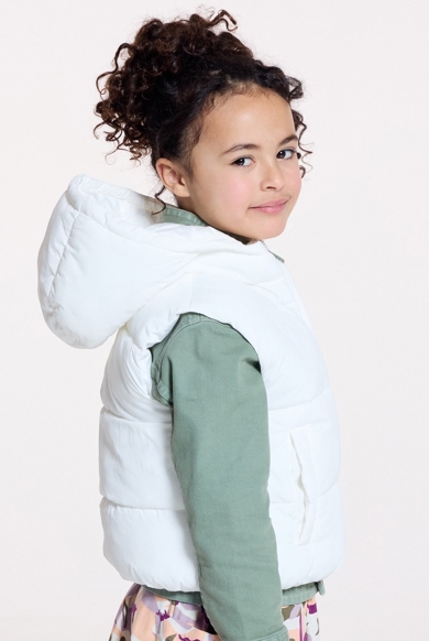 Doudoune sans manches blanc Fille