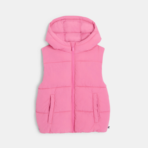 Girl's pink sleeveless down jacket 1