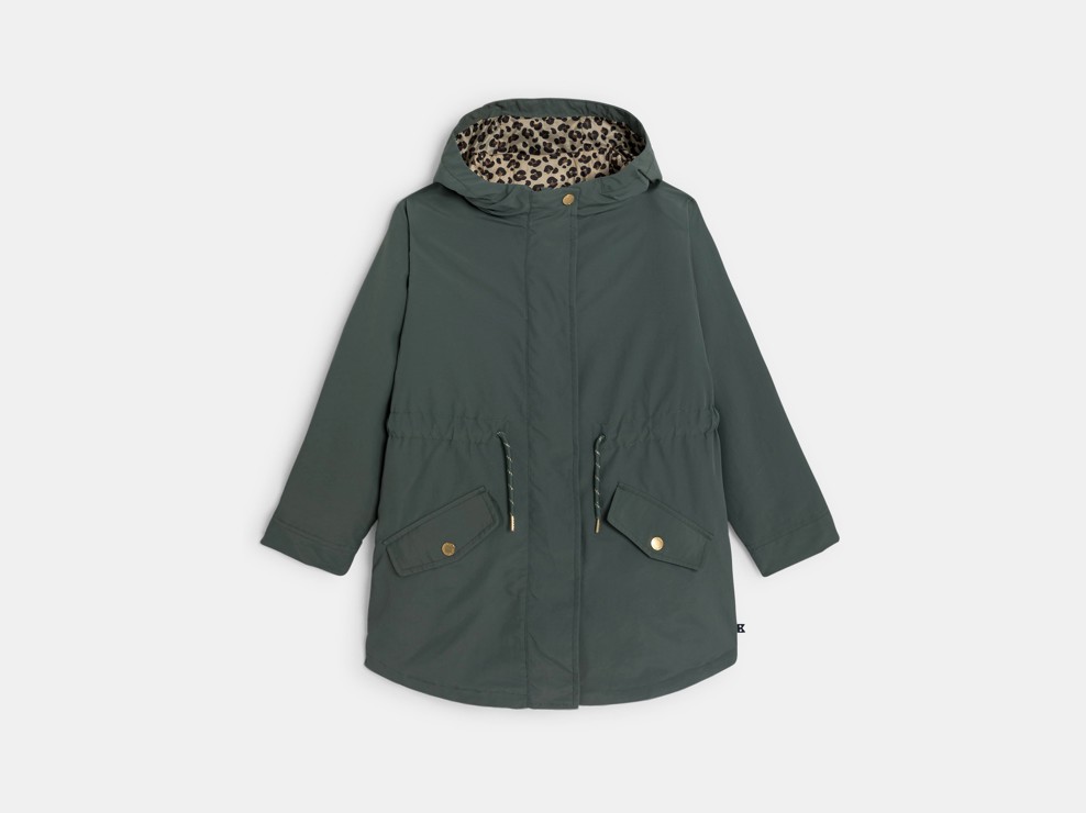 Parka 3 en 1 déperlante à capuche kaki Fille 2
