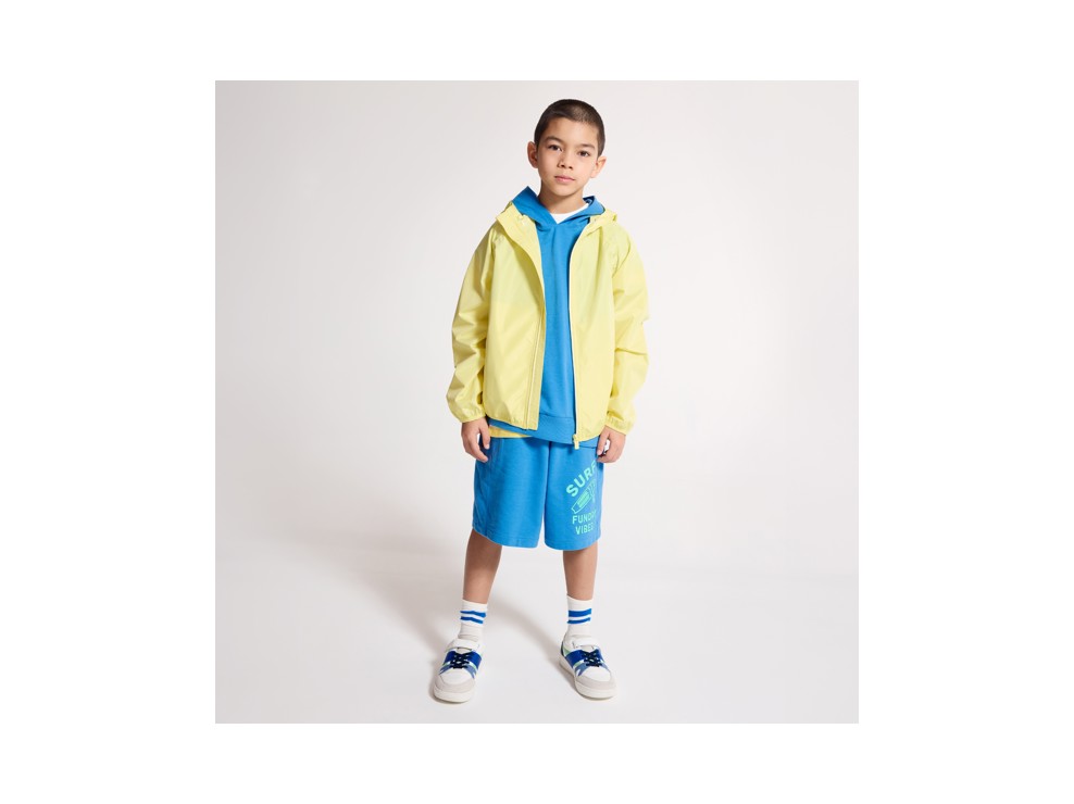 Blouson coupe-vent imperméable jaune Fille 1