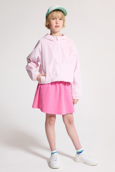 Dekliška rožnata vodoodporna vetrovka 2