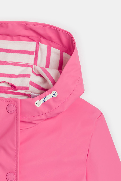 Girls' pink hooded water-repellent raincoat Okaïdi Obaïbi