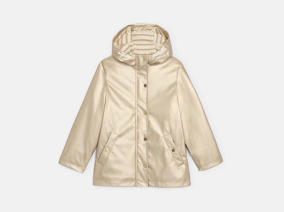 Ciré déperlant à capuche doré Fille 2